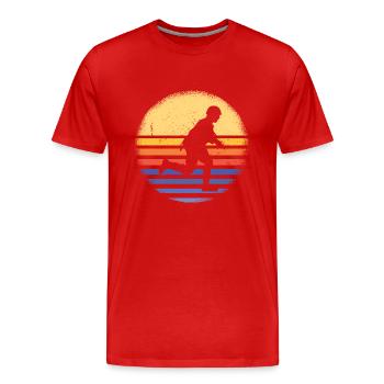 Sport Rétro Sunset Airsoft - T-shirt bio Premium Homme - rouge - Devant - Damien (186cm)