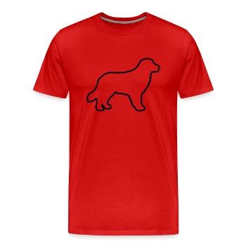 Golden Retriever - black outline - Men's Premium Organic T-Shirt - red - Front - Damien (186cm)
