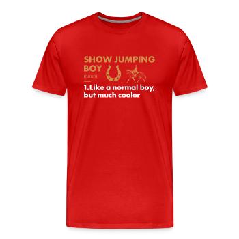 Jumper Boy Définition Saut d’obstacles - T-shirt bio Premium Homme - rouge - Devant - Damien (186cm)