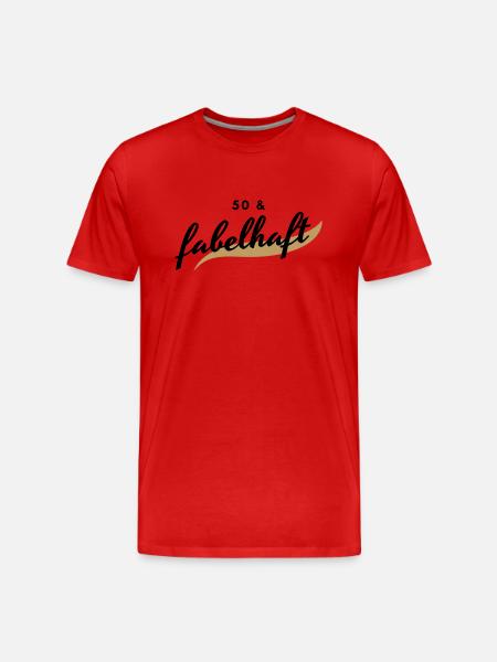 50 und fabelhaft - Männer Premium Bio T-Shirt - Rot
