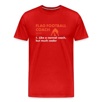 Entraîneur sportif Définition Flag Football - T-shirt bio Premium Homme - rouge - Devant - Damien (186cm)