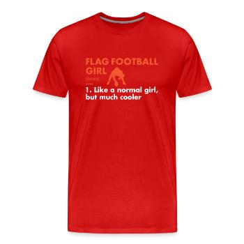 Sport Girl Définition Flag Football - T-shirt bio Premium Homme - rouge - Devant - Damien (186cm)