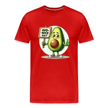 Funny and funny avocado with Avo-Nice Day - Men's Premium Organic T-Shirt - red - Front - Damien (186cm)