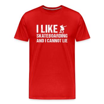Sport I Like Skateboarding - Männer Premium Bio T-Shirt - Rot - Vorne - Damien (186cm)