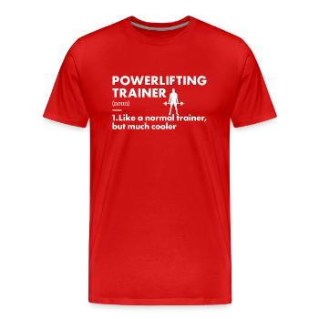 Sports Trainer Powerlifting - Men's Premium Organic T-Shirt - red - Front - Damien (186cm)