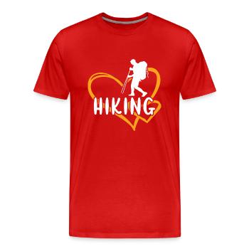 Hiker Heart Hiking - Männer Premium Bio T-Shirt - Rot - Vorne - Damien (186cm)