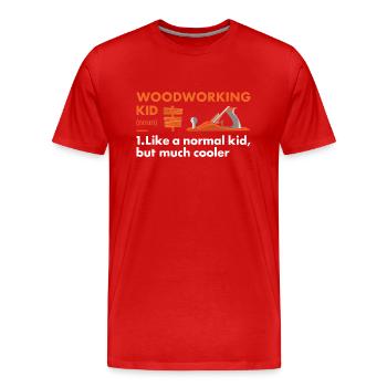 Menuisier Enfant Définition Travail du bois - T-shirt bio Premium Homme - rouge - Devant - Damien (186cm)