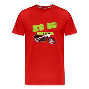 Zündapp Krad KS 50 Watercooled Vintage - Men's Premium Organic T-Shirt - red - Front - Damien (186cm)