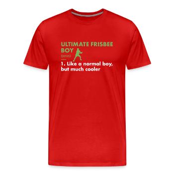 Sport Boy Définition Ultimate Frisbee - T-shirt bio Premium Homme - rouge - Devant - Damien (186cm)