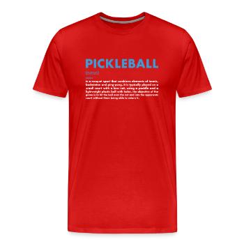 Sport Definition Pickleball - Men's Premium Organic T-Shirt - red - Front - Damien (186cm)