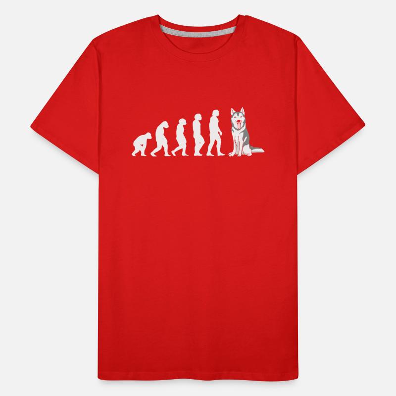 Evolution Siberian Husky Männer Premium Bio T-Shirt