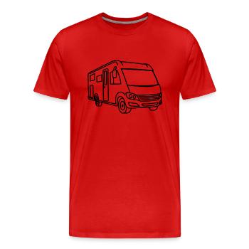 Motorhome Fully Integrated - Front - Contour Black - Men's Premium Organic T-Shirt - red - Front - Damien (186cm)
