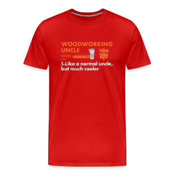 Oncle menuisier Définition Travail du bois - T-shirt bio Premium Homme - rouge - Devant - Damien (186cm)
