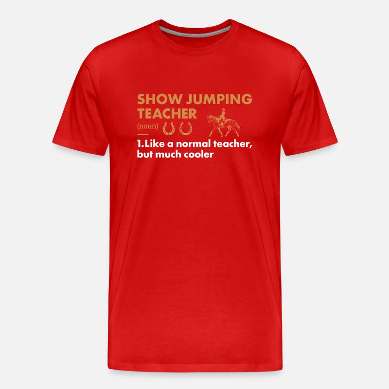 Cavalier Définition Professeur Saut d’obstacles - T-shirt bio Premium Homme - rouge