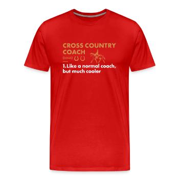 Rider Coach Definition Cross Country - Men's Premium Organic T-Shirt - red - Front - Damien (186cm)