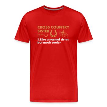 Rider Sister Definition Cross Country - Men's Premium Organic T-Shirt - red - Front - Damien (186cm)