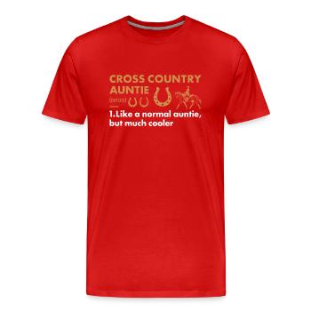 Rider Auntie Definition Cross Country - Men's Premium Organic T-Shirt - red - Front - Damien (186cm)