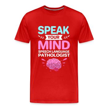 Speech Therapist Speech Therapy Speech Therapist - Men's Premium Organic T-Shirt - red - Front - Damien (186cm)