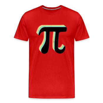 Math Pi symbole Pi - T-shirt bio Premium Homme - rouge - Devant - Damien (186cm)