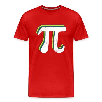 Math Pi symbole Pi - T-shirt bio Premium Homme - rouge - Devant - Damien (186cm)