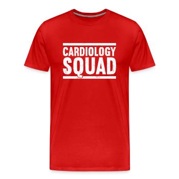 Cardiology Cardiologist Cardiac Nurse ECG Medicine - Men's Premium Organic T-Shirt - red - Front - Damien (186cm)