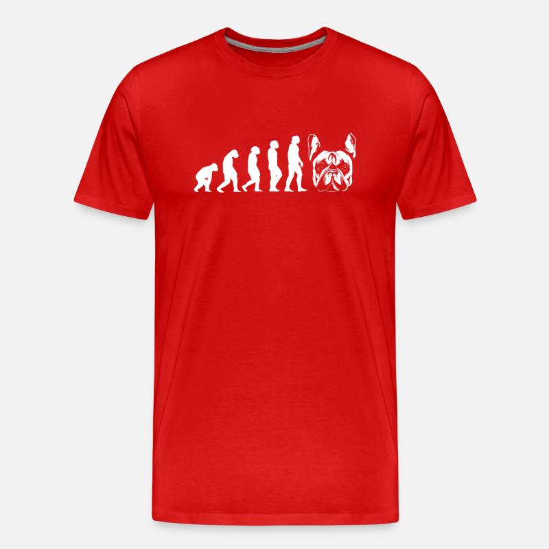 Evolution French Bulldog - Männer Premium Bio T-Shirt - Rot