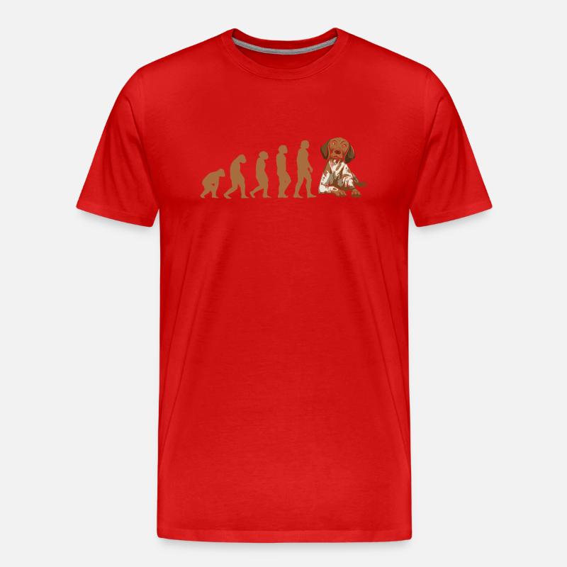 Evolution German Shorthaired Pointer - Men's Premium Organic T-Shirt - red
