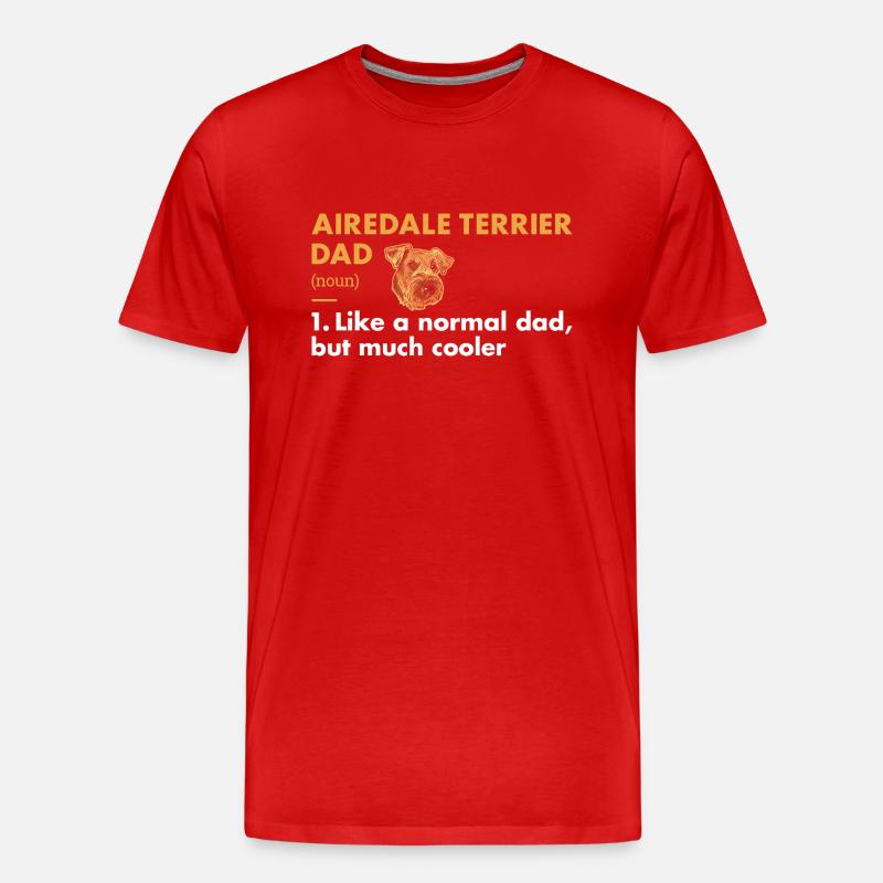 Airedale Terrier Dad Definition - Männer Premium Bio T-Shirt - Rot