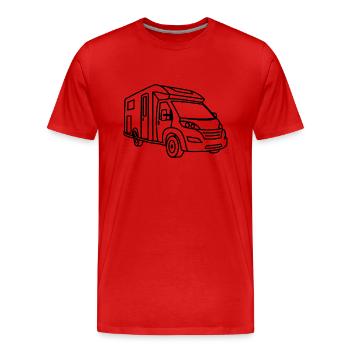Motorhome Semi-Integrated - Front - Contour Black - Men's Premium Organic T-Shirt - red - Front - Damien (186cm)