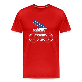 Sport Us Drapeau Cyclisme - T-shirt bio Premium Homme - rouge - Devant - Damien (186cm)