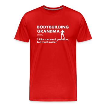 Sport Grandma Definition Bodybuilding - Men's Premium Organic T-Shirt - red - Front - Damien (186cm)