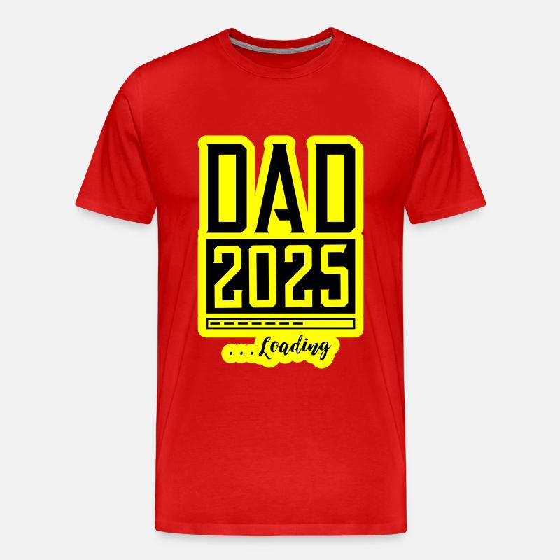 Dad 2025 Loading Papa - Männer Premium Bio T-Shirt - Rot