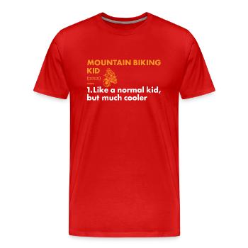 Biker Kid Definition Mountain Biking - Men's Premium Organic T-Shirt - red - Front - Damien (186cm)