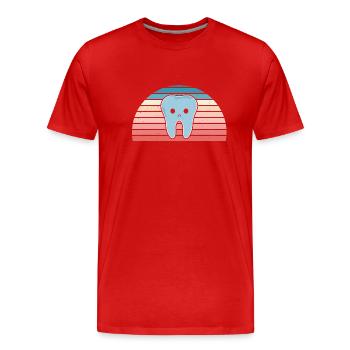 Hygienist Retro Sunset Dental Assistant - Männer Premium Bio T-Shirt - Rot - Vorne - Damien (186cm)
