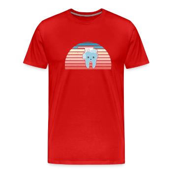 Hygienist Retro Sunset Dental Assistant - Männer Premium Bio T-Shirt - Rot - Vorne - Damien (186cm)