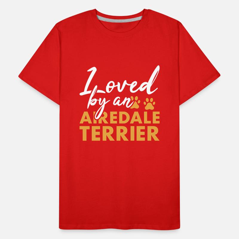 Aimé par un terrier d’Airedale T-shirt bio Premium Homme
