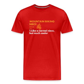 Biker Niece Definition Mountain Biking - Men's Premium Organic T-Shirt - red - Front - Damien (186cm)