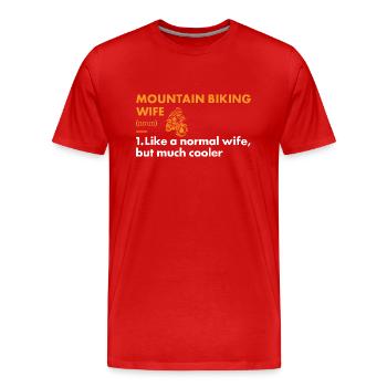 Biker Wife Definition Mountain Biking - Men's Premium Organic T-Shirt - red - Front - Damien (186cm)