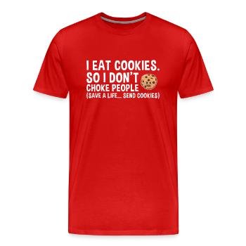 Baking Save A Life… Send Cookies Cookie - Männer Premium Bio T-Shirt - Rot - Vorne - Damien (186cm)