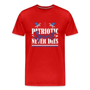 Veteran US Flag A Patriotic Spirit Never Dies - Männer Premium Bio T-Shirt - Rot - Vorne - Damien (186cm)