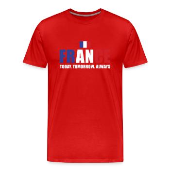 France Today Tomorrow Alaways France Rugby - Männer Premium Bio T-Shirt - Rot - Vorne - Damien (186cm)