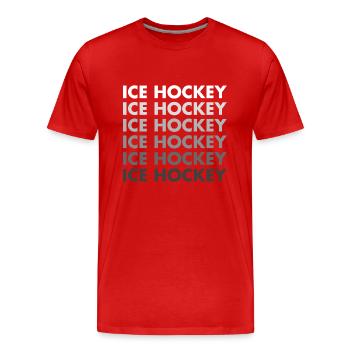 Sport Ice Hockey - Men's Premium Organic T-Shirt - red - Front - Damien (186cm)