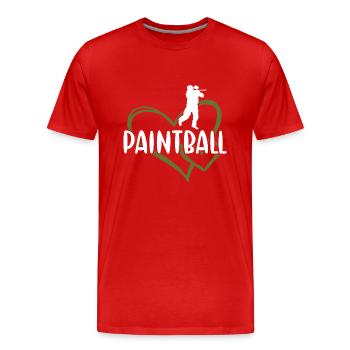 Sport Heart Paintball - Männer Premium Bio T-Shirt - Rot - Vorne - Damien (186cm)