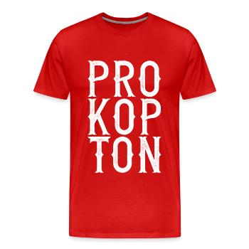 PROKOPTON Stoïcisme - T-shirt bio Premium Homme - rouge - Devant - Damien (186cm)