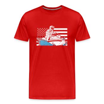 Jetski Jetski Skifahren - Männer Premium Bio T-Shirt - Rot - Vorne - Damien (186cm)