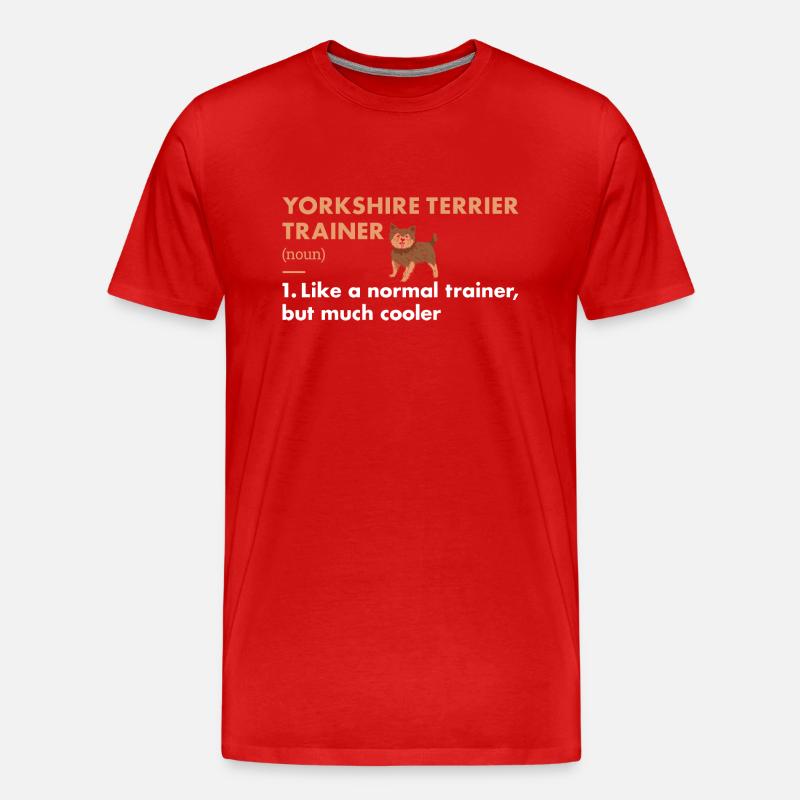 Yorkshire Terrier Trainer Definiton - Männer Premium Bio T-Shirt - Rot