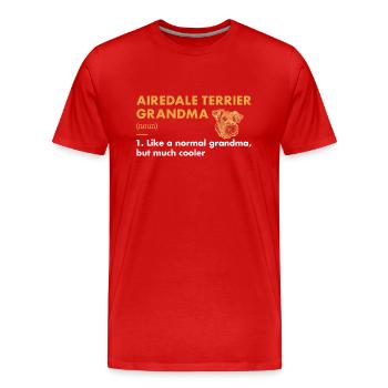 Airedale Terrier Grand-mère Définition - T-shirt bio Premium Homme - rouge - Devant - Damien (186cm)