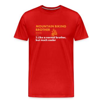 Biker Brother Definition Mountain Biking - Men's Premium Organic T-Shirt - red - Front - Damien (186cm)