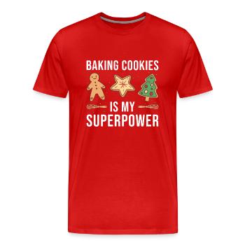 Baking Cookies Is My Superpower Cookie - Men's Premium Organic T-Shirt - red - Front - Damien (186cm)