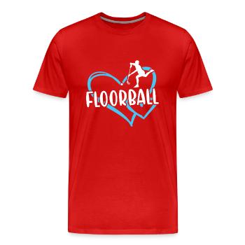 Sport Heart Floorball - Men's Premium Organic T-Shirt - red - Front - Damien (186cm)